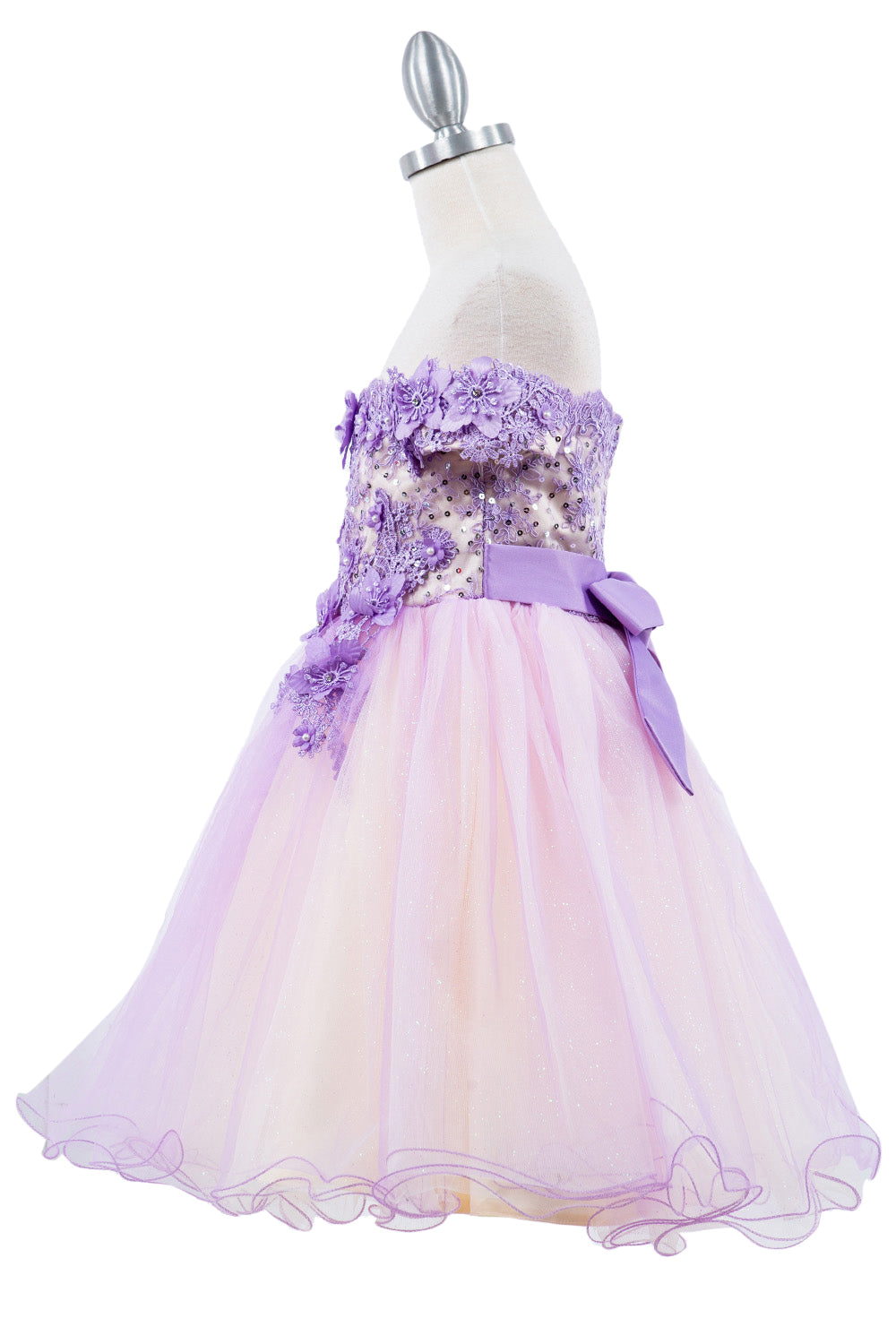 Off Shoulder Glitter Tulle Flower Girl Dress by Cinderella Couture USA AS9130