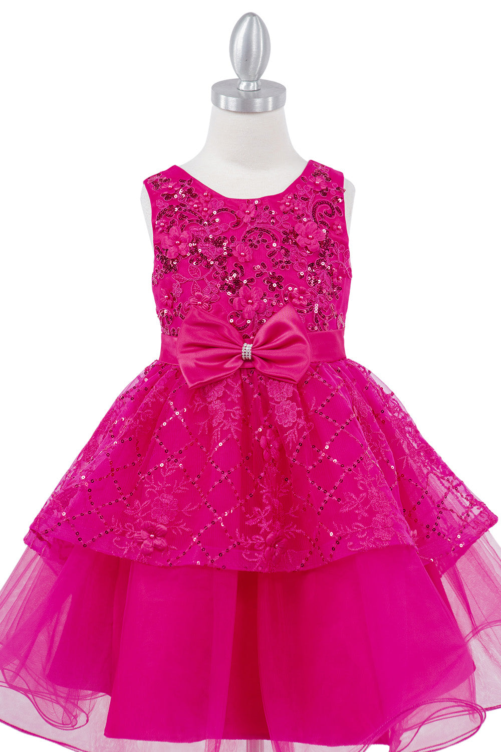 Sleeveless Sequin Layered Girl Party Dress by Cinderella Couture USA AS9131