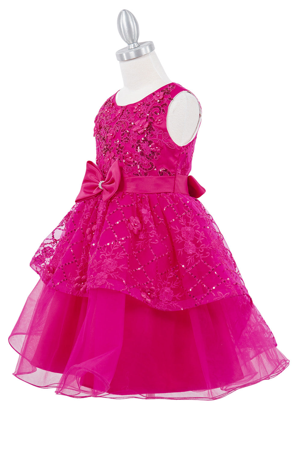 Sleeveless Sequin Layered Girl Party Dress by Cinderella Couture USA AS9131