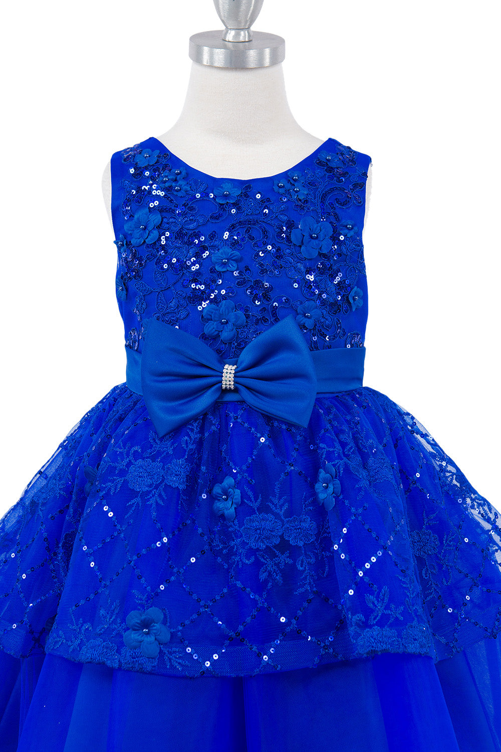 Sleeveless Sequin Layered Girl Party Dress by Cinderella Couture USA AS9131