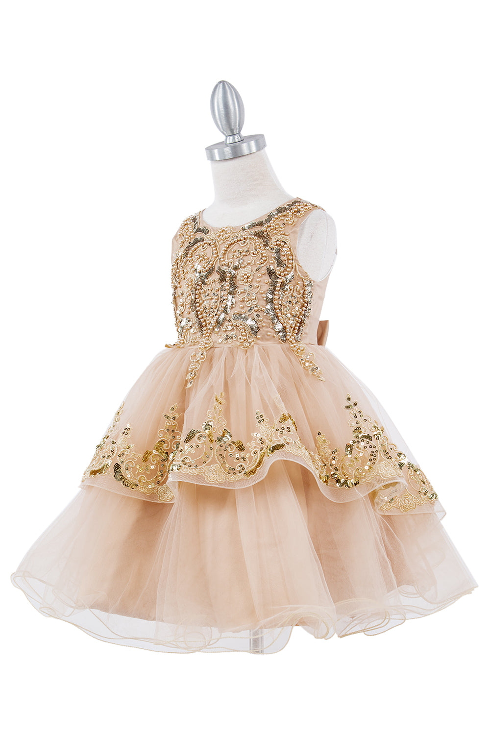 Embellished Sleeveless A-Line Girl Party Dress by Cinderella Couture USA AS9132