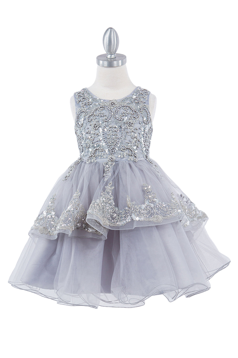 Embellished Sleeveless A-Line Girl Party Dress by Cinderella Couture USA AS9132