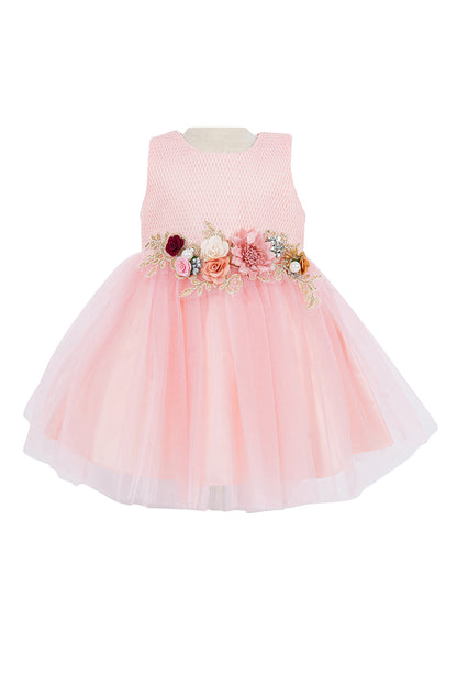 Super Cute Belted Flower Baby Dress by Cinderella Couture USA AS9134B