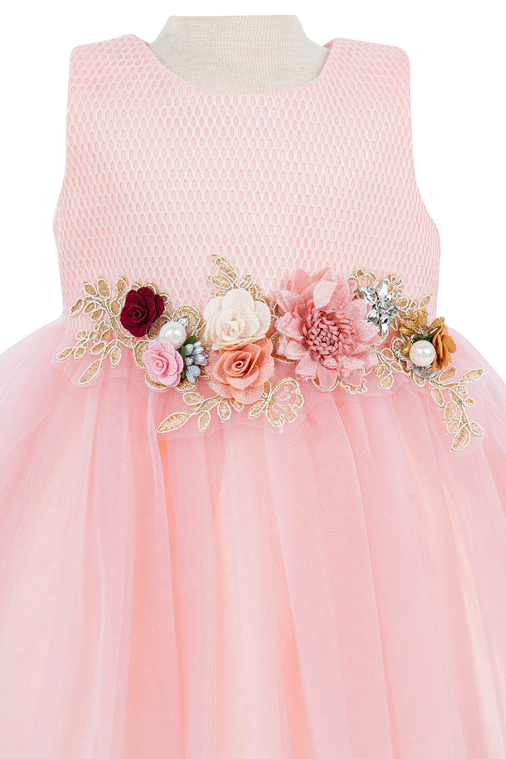 Super Cute Belted Flower Baby Dress by Cinderella Couture USA AS9134B