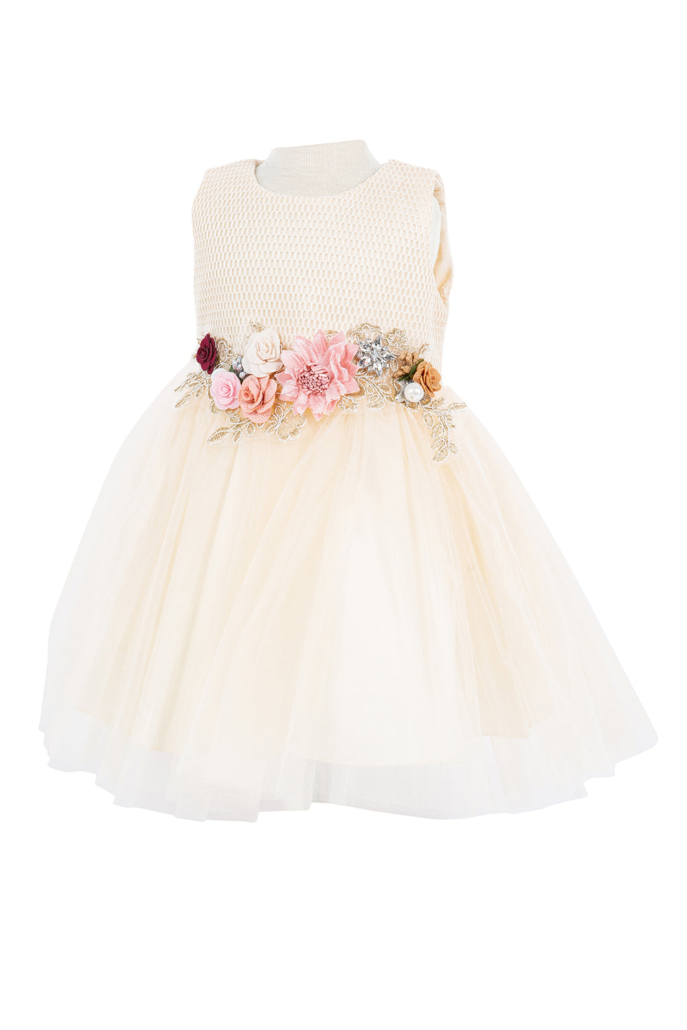 Super Cute Belted Flower Baby Dress by Cinderella Couture USA AS9134B