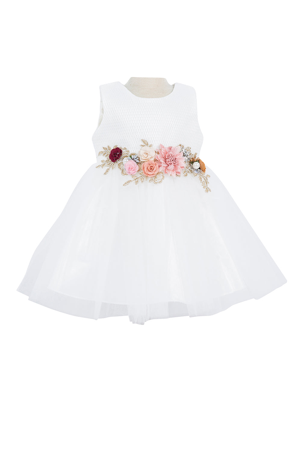 Super Cute Belted Flower Baby Dress by Cinderella Couture USA AS9134B