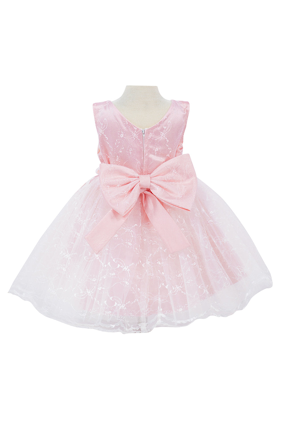 3D Flower Lace Satin Baby Dress by Cinderella Couture USA AS9140B