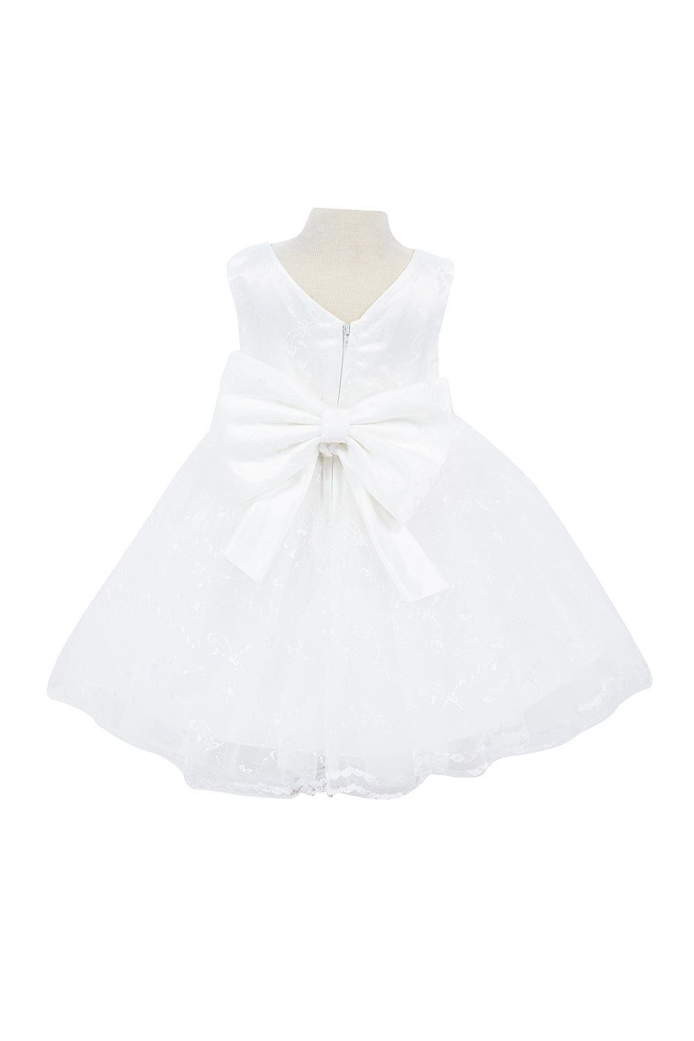 3D Flower Lace Satin Baby Dress by Cinderella Couture USA AS9140B