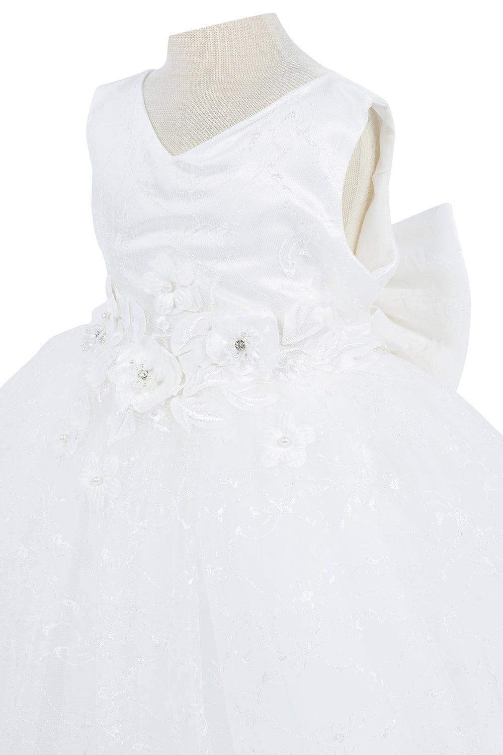 3D Flower Lace Satin Baby Dress by Cinderella Couture USA AS9140B