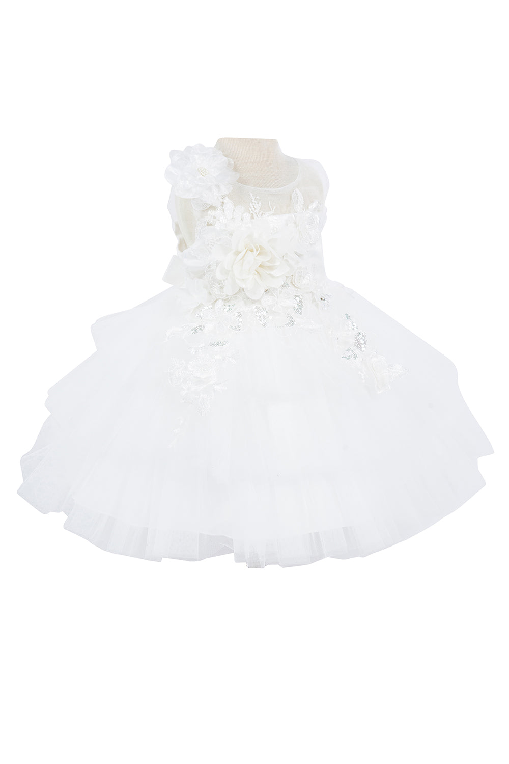 Beautiful 3D Flowers Tulle Baby Dress by Cinderella Couture USA AS9141B