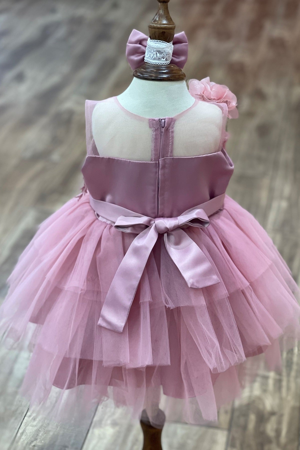 Beautiful 3D Flowers Tulle Baby Dress by Cinderella Couture USA AS9141B