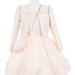 Elegant Jacquard Long Sleeve Jacket Girl Party Dress by Cinderella Couture USA AS9146