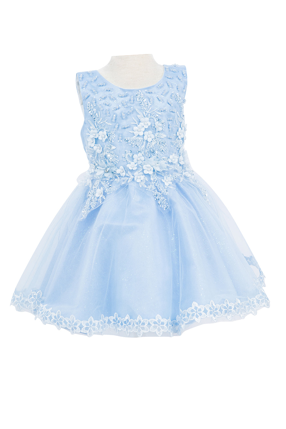 3D Floral Soft Tulle Baby Dress by Cinderella Couture USA AS9148B