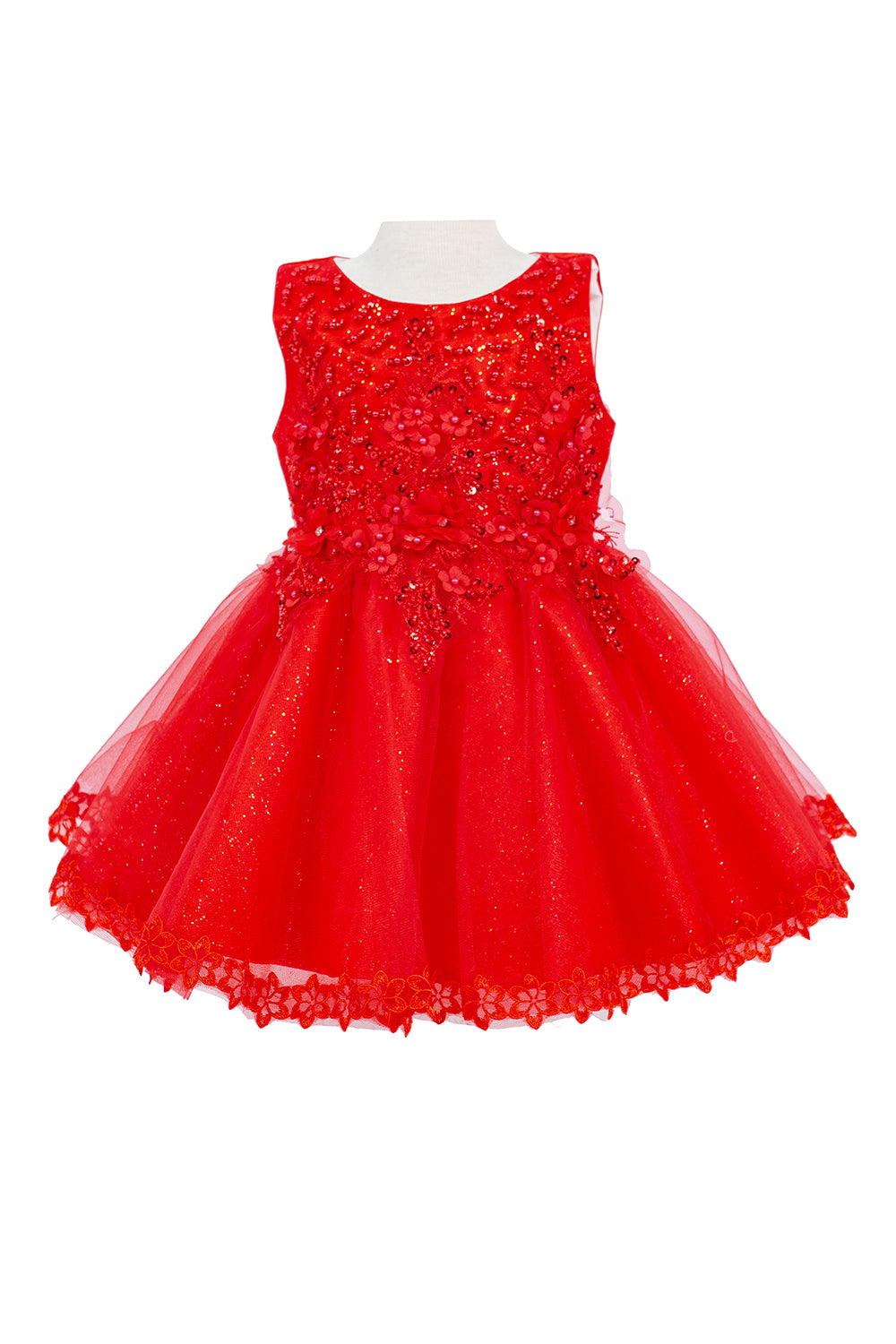 3D Floral Soft Tulle Baby Dress by Cinderella Couture USA AS9148B