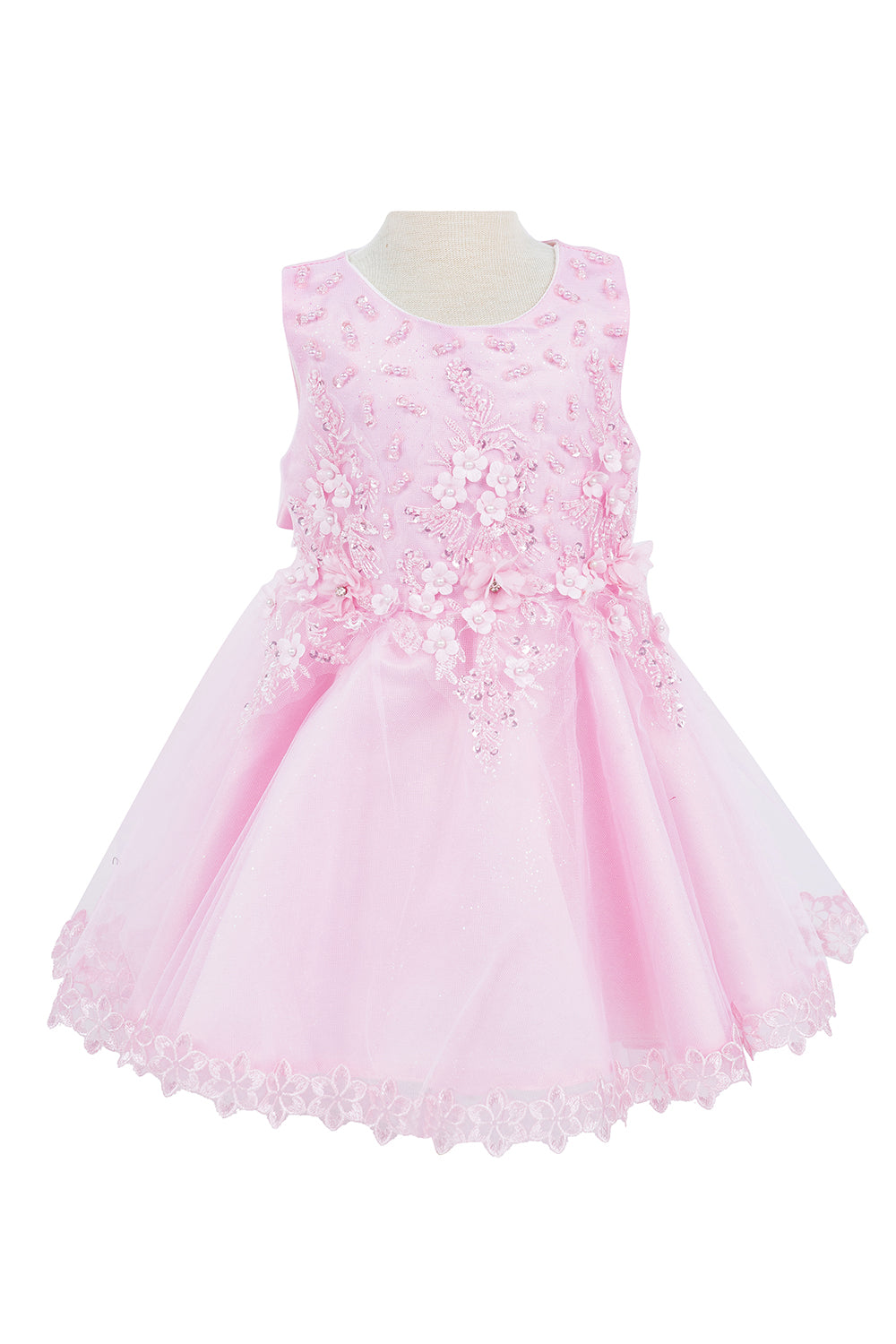 3D Floral Soft Tulle Baby Dress by Cinderella Couture USA AS9148B