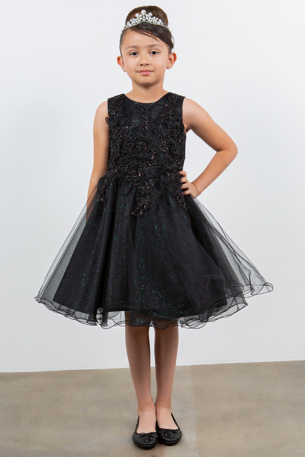 Butterfly Glitter Tulle Sleeveless Girl Party Dress by Cinderella Couture USA AS9150