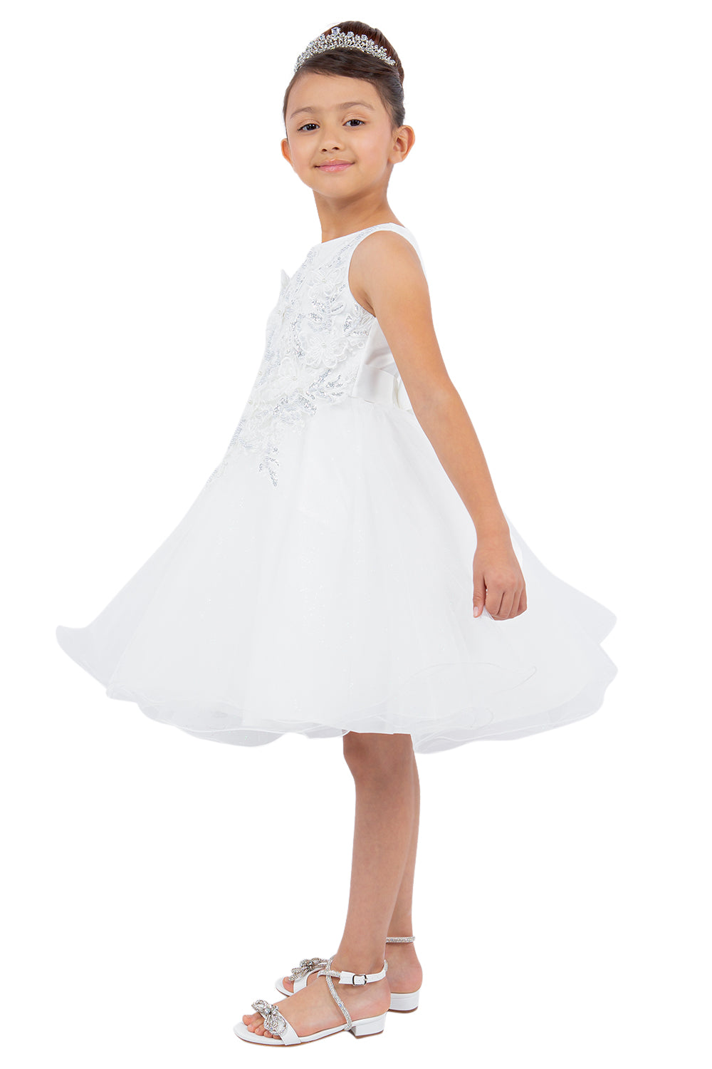 Butterfly Glitter Tulle Sleeveless Girl Party Dress by Cinderella Couture USA AS9150