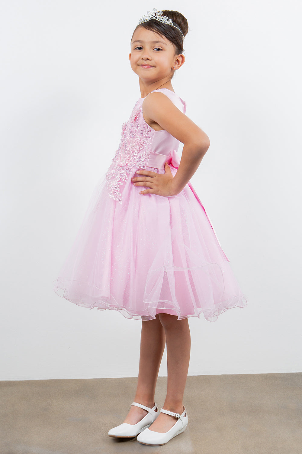 Butterfly Glitter Tulle Sleeveless Girl Party Dress by Cinderella Couture USA AS9150