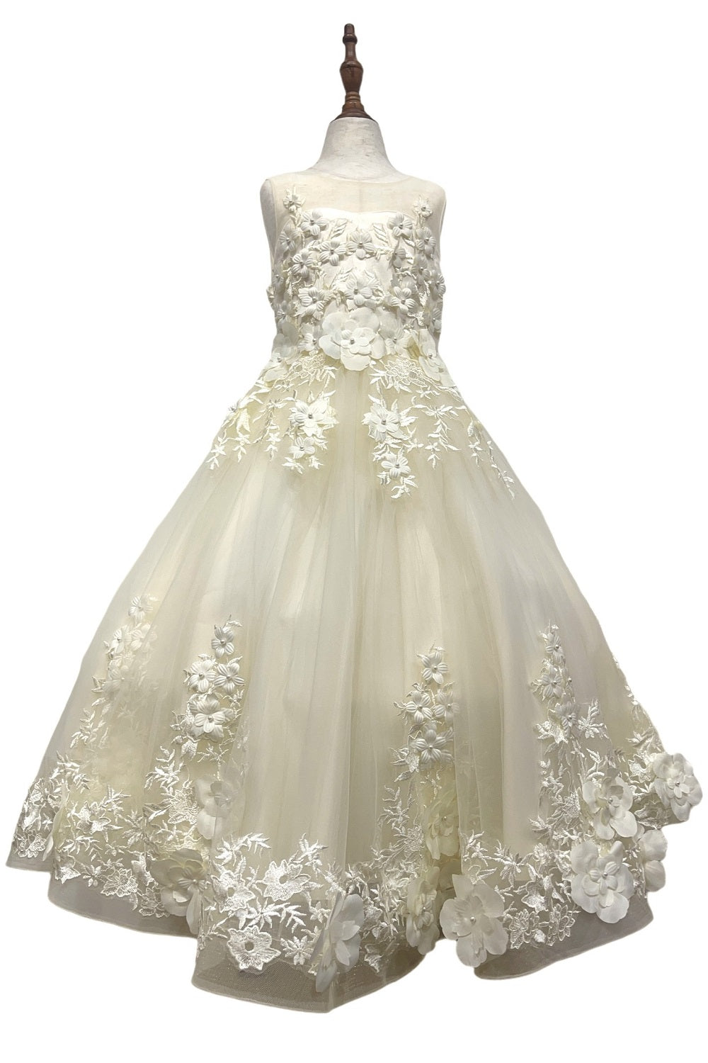 Beautiful Illusion Tulle Flower Girl Dress by Cinderella Couture USA AS9153