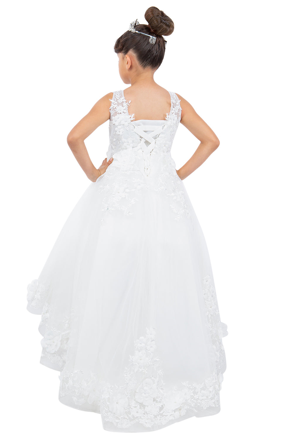 Beautiful Illusion Tulle Flower Girl Dress by Cinderella Couture USA AS9153