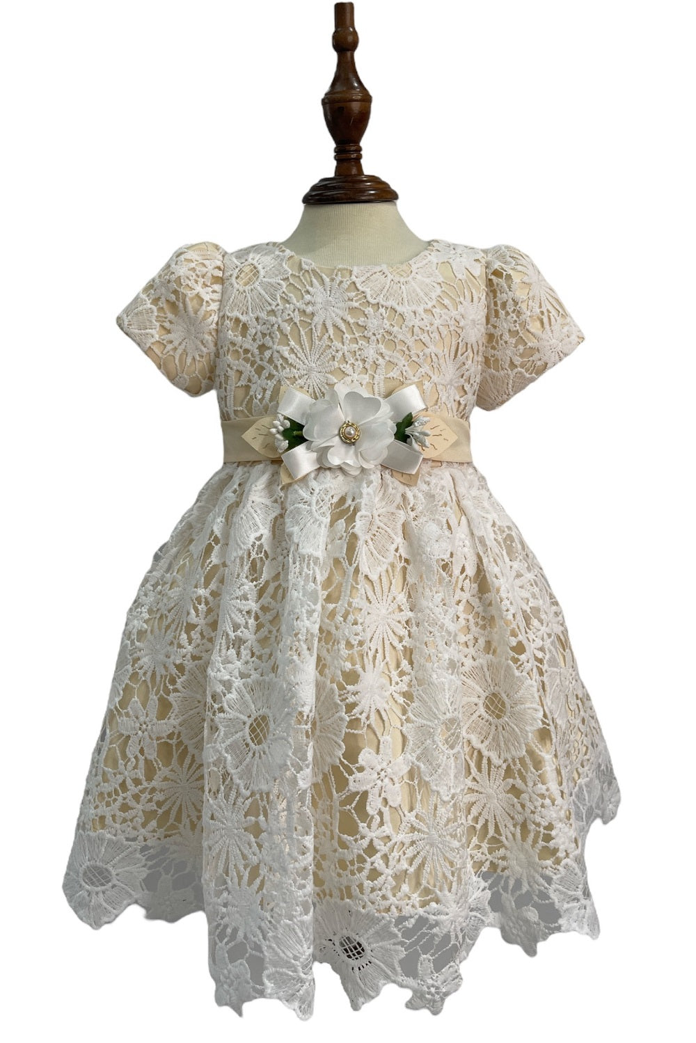 Beautiful Croche Lace Baby Dress by Cinderella Couture USA AS9157B