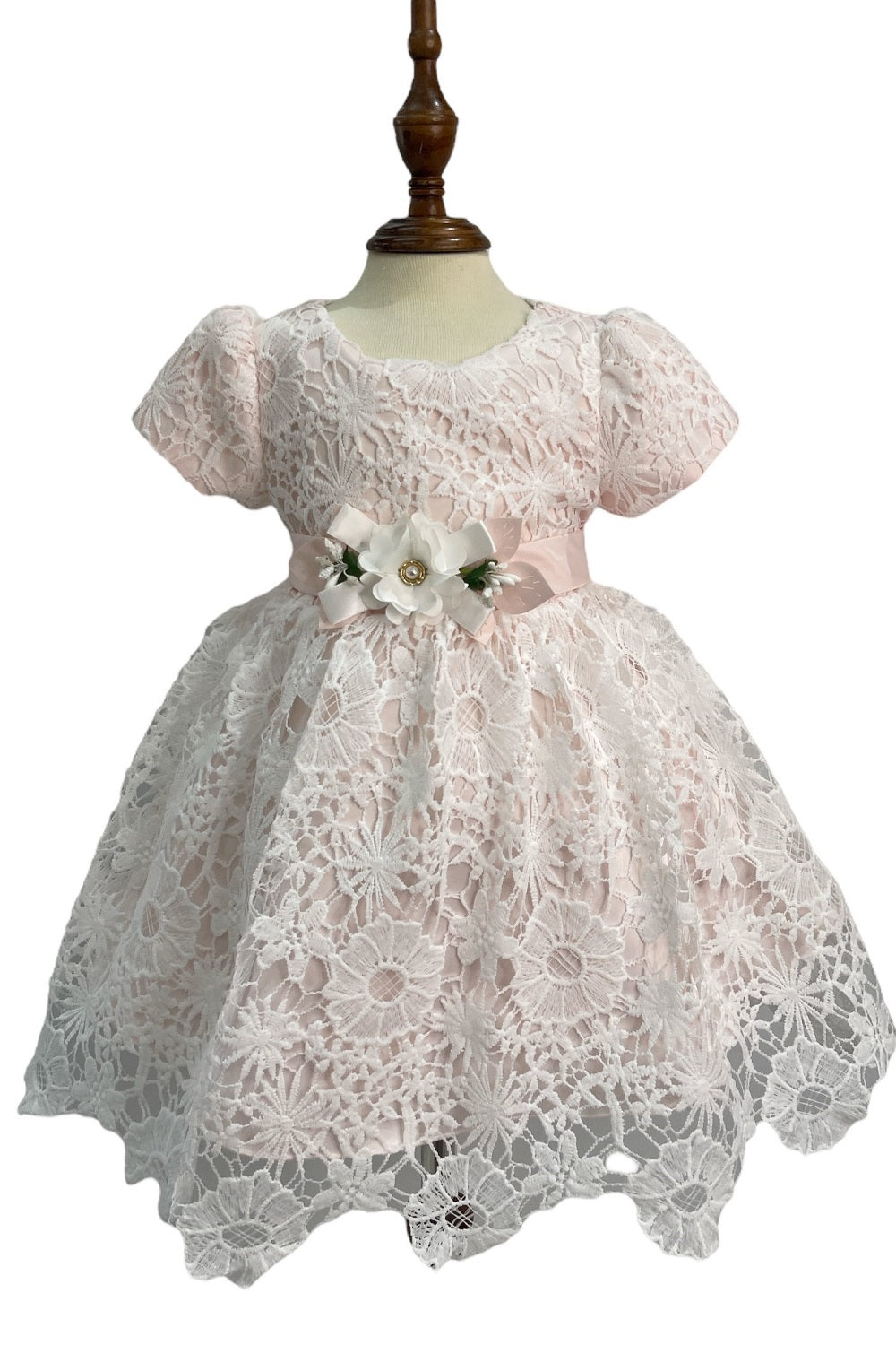 Beautiful Croche Lace Baby Dress by Cinderella Couture USA AS9157B