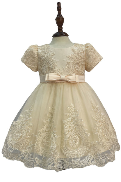 Crystal Tulle with 3D Flowers Baby Dress by Cinderella Couture USA AS9158B