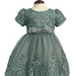 Crystal Tulle with 3D Flowers Baby Dress by Cinderella Couture USA AS9158B