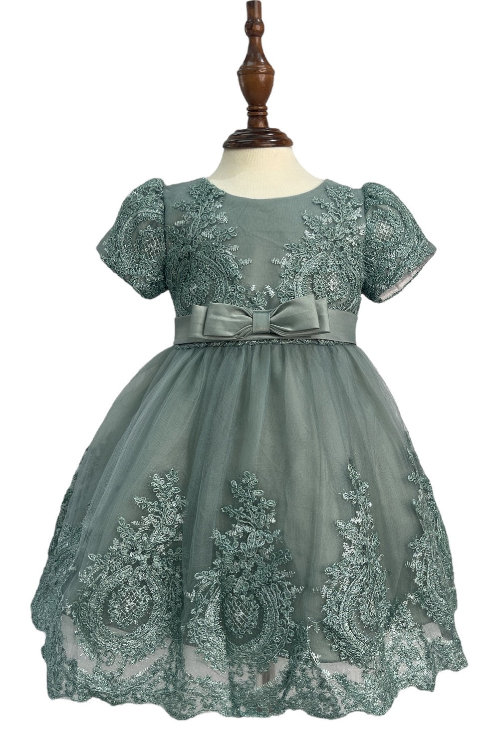 Crystal Tulle with 3D Flowers Baby Dress by Cinderella Couture USA AS9158B