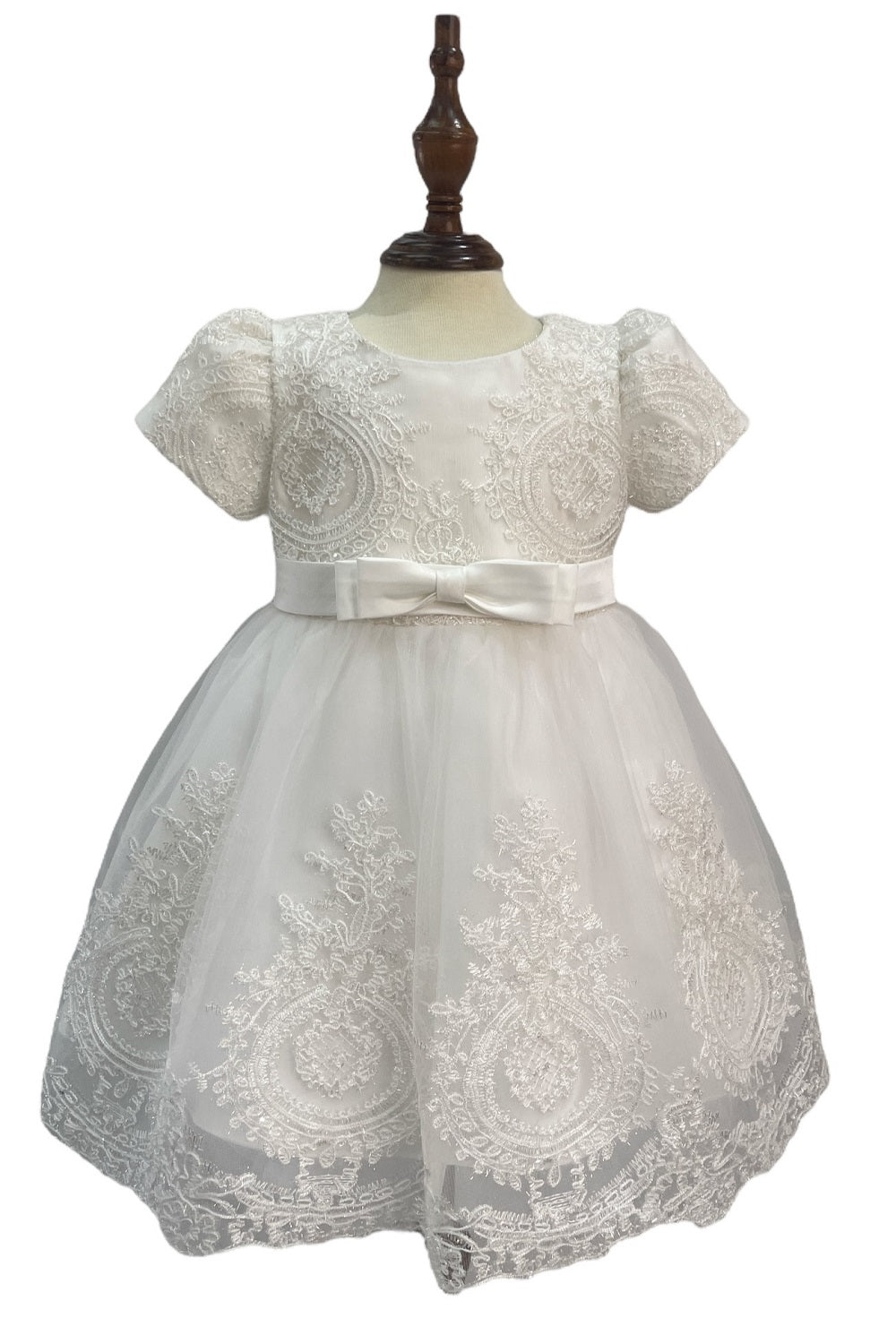 Crystal Tulle with 3D Flowers Baby Dress by Cinderella Couture USA AS9158B