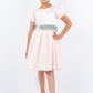 Puff Sleeve Satin Flower Girl Dress by Cinderella Couture USA AS9159