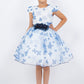 Puff Sleeve Flower Print Girl Party Dress by Cinderella Couture USA AS9161