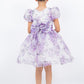 Beautiful Flower Print Organza Girl Party Dress by Cinderella Couture USA AS9163