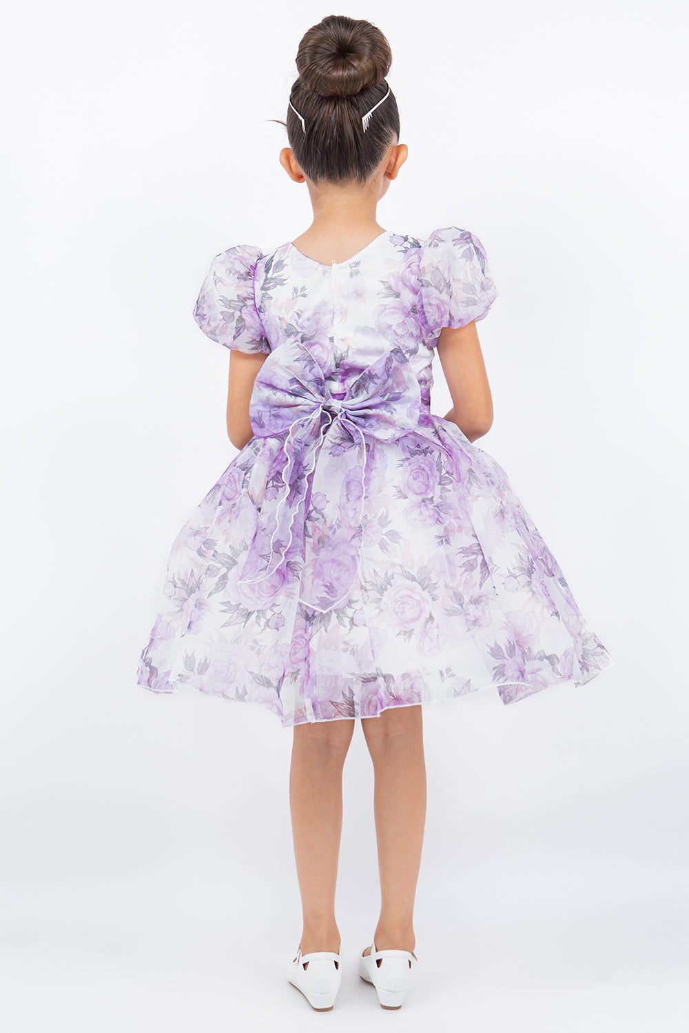 Beautiful Flower Print Organza Girl Party Dress by Cinderella Couture USA AS9163