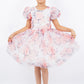 Beautiful Flower Print Organza Girl Party Dress by Cinderella Couture USA AS9163