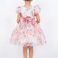 Beautiful Flower Print Organza Girl Party Dress by Cinderella Couture USA AS9163