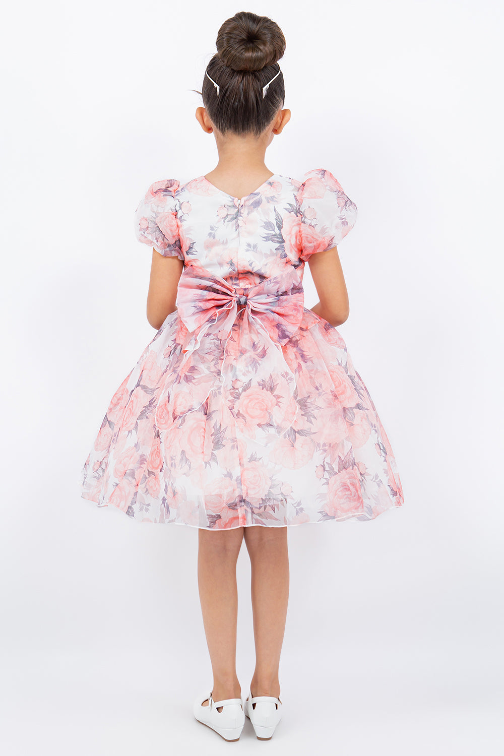 Beautiful Flower Print Organza Girl Party Dress by Cinderella Couture USA AS9163