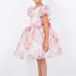 Beautiful Flower Print Organza Girl Party Dress by Cinderella Couture USA AS9163