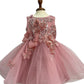 Crystal Tulle Ribbon Flowers Baby Dress by Cinderella Couture USA AS9166B