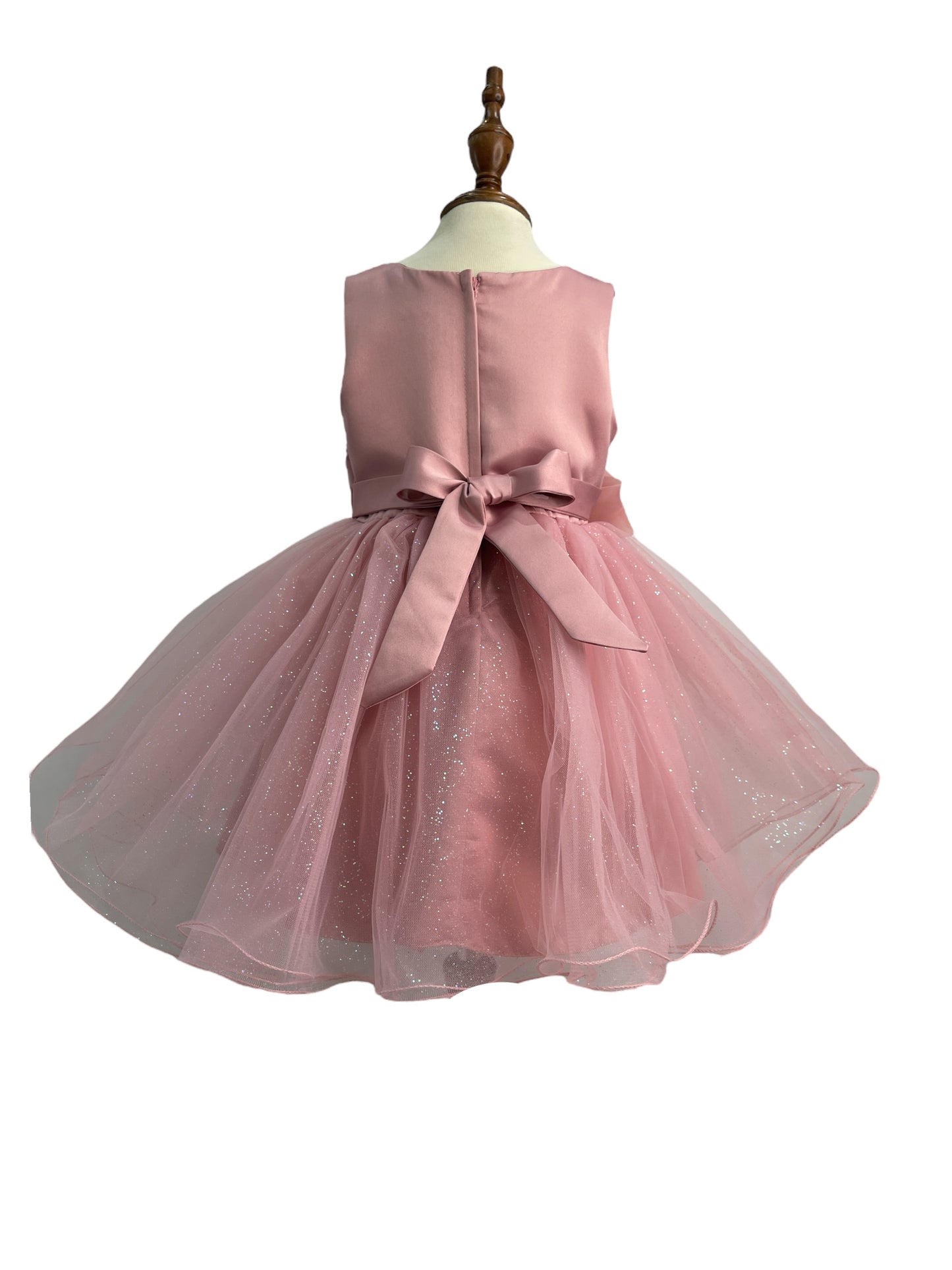 Crystal Tulle Ribbon Flowers Baby Dress by Cinderella Couture USA AS9166B