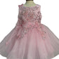 Crystal Tulle Ribbon Flowers Baby Dress by Cinderella Couture USA AS9166B