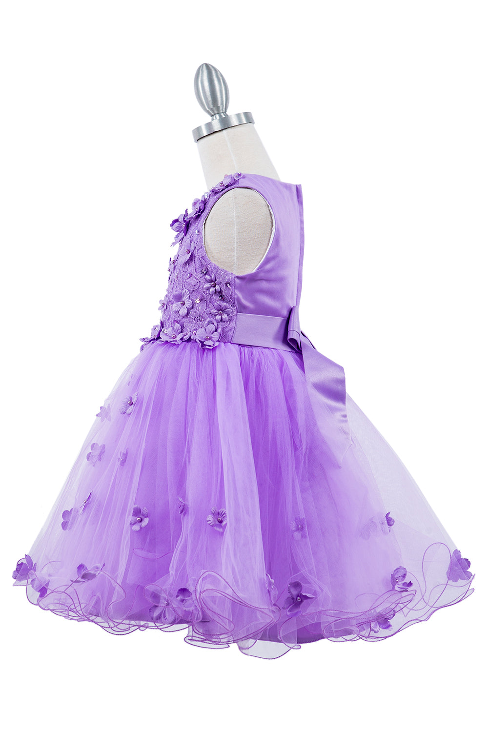 3D Floral Sleeveless Flower Girl Dress by Cinderella Couture USA AS9219