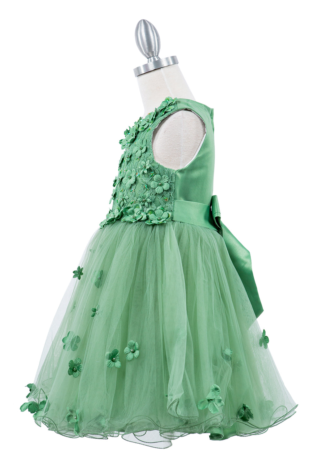 3D Floral Sleeveless Flower Girl Dress by Cinderella Couture USA AS9219