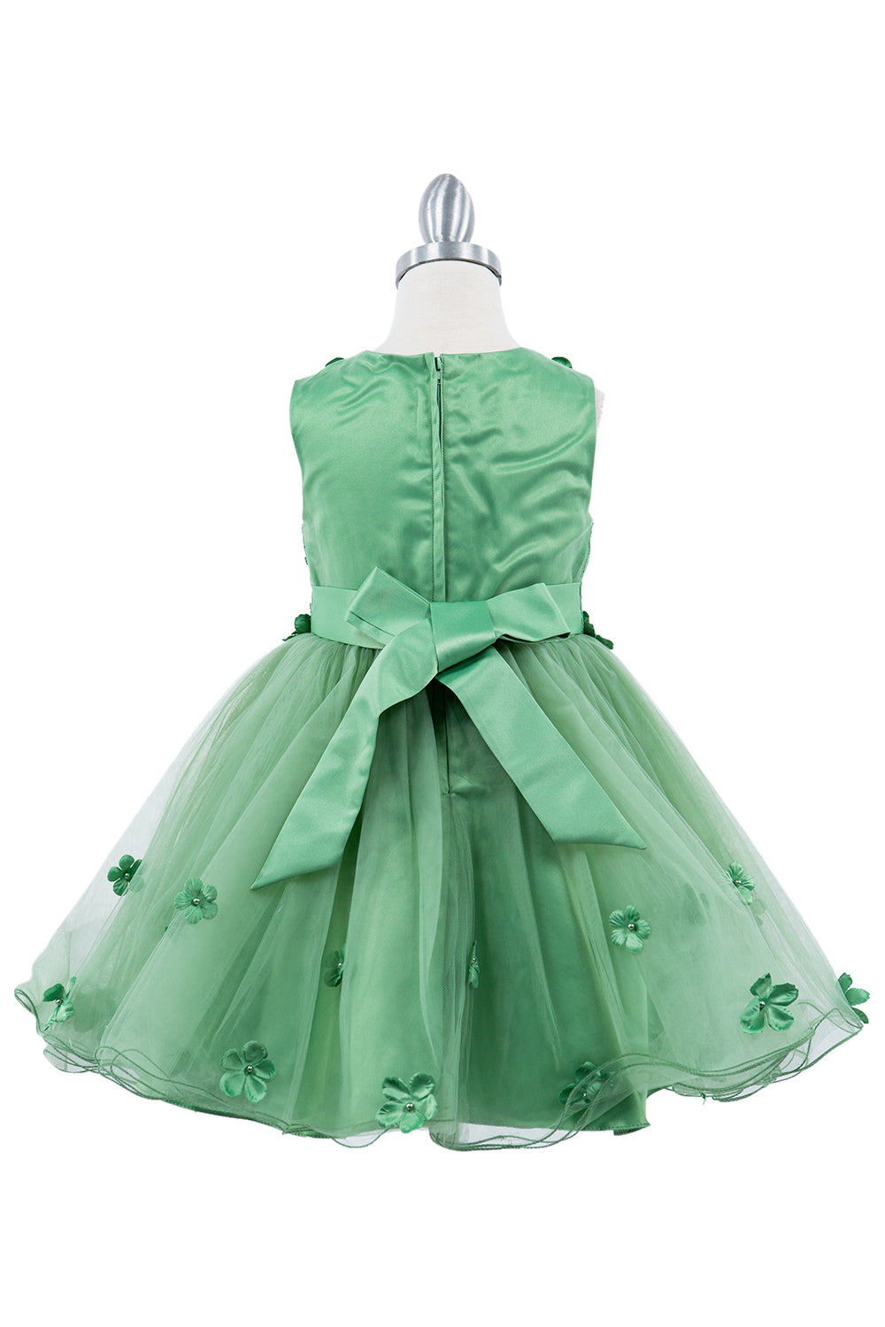 3D Floral Sleeveless Flower Girl Dress by Cinderella Couture USA AS9219