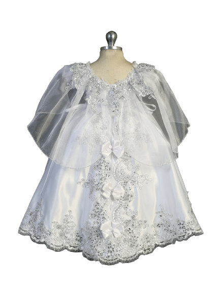 Flower Girl Lace Applique Metallic Dress by TIPTOP KIDS - AS2357