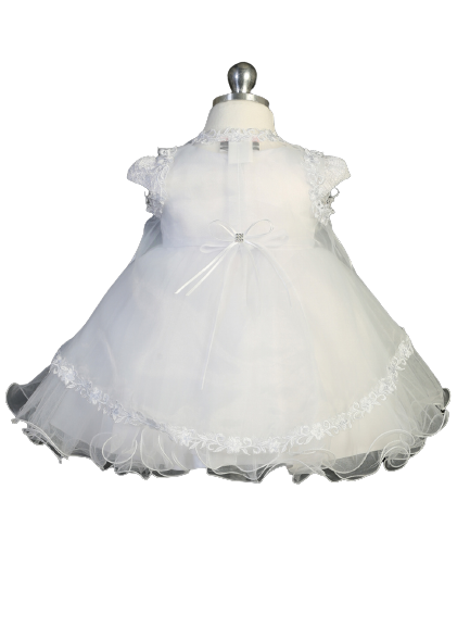 Flower Girl Cap Sleeved Waffle Pattern Bodice Dress by TIPTOP KIDS - AS2360