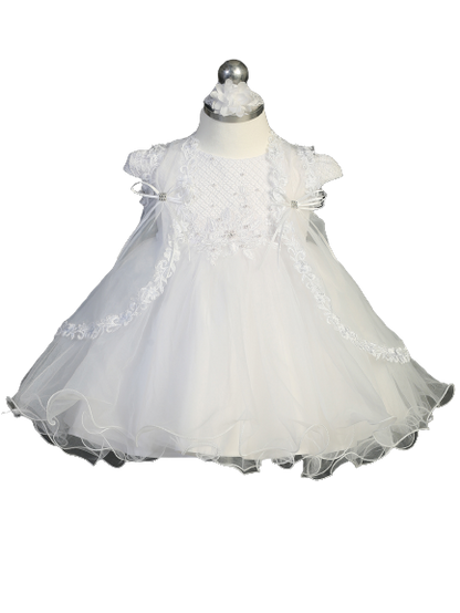 Flower Girl Cap Sleeved Waffle Pattern Bodice Dress by TIPTOP KIDS - AS2360