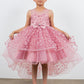 3D Flowers Elegant Illusion Girl Party Dress by Cinderella Couture USA AS9170