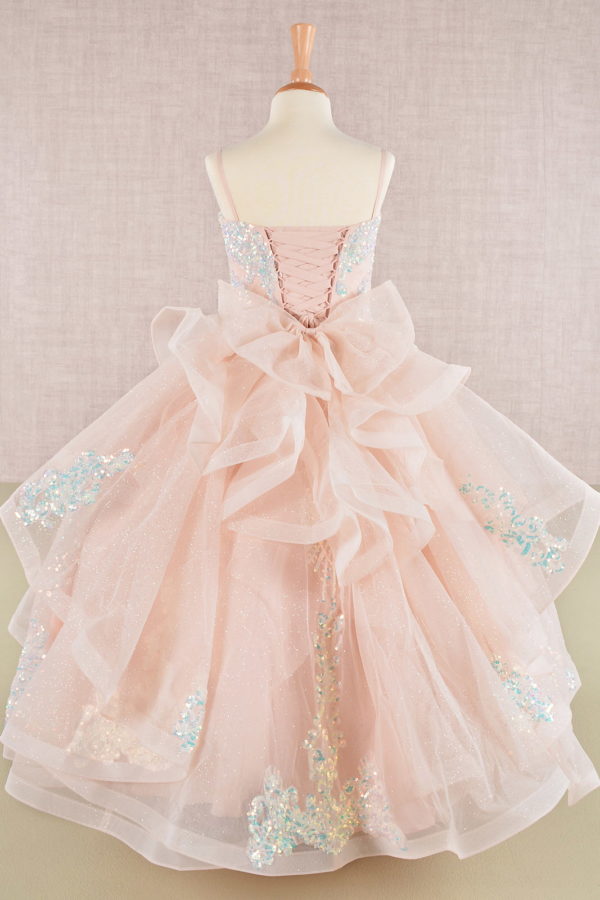 Glitter Spaghetti Strap A-Line Kids Dress by Elizabeth K - GK106