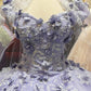 Glitter 3-D Flower Off Shoulder Quinceanera Dress by Elizabeth K - GL3179